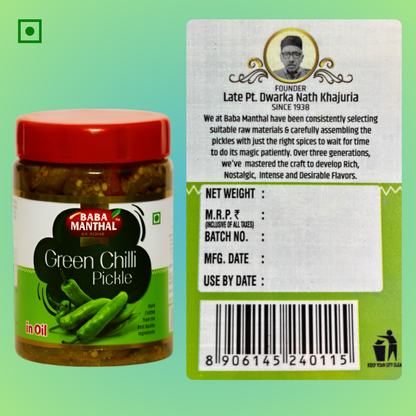 Green Chilli Pickle | Baba Manthal Ka Achar